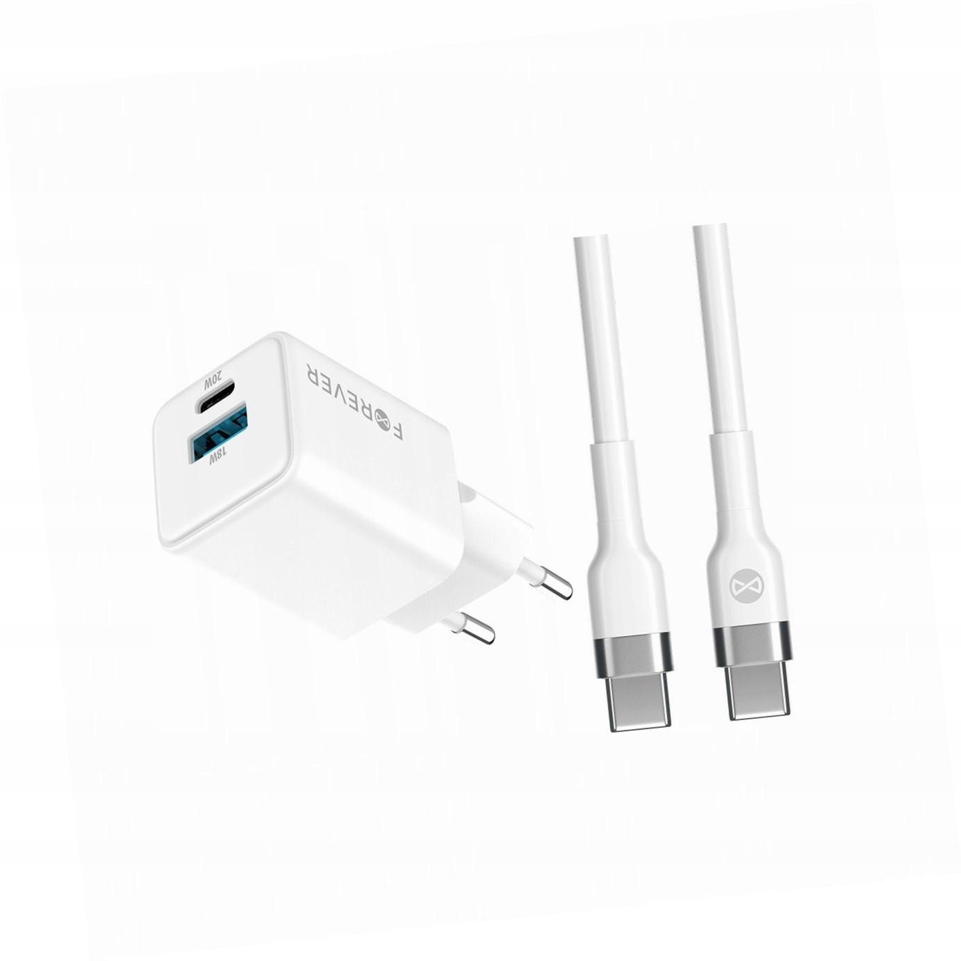 Szybka ładowarka GaN 20W 2 wejścia Usb i Usb-c z kablem do Xiaomi Redmi 13C