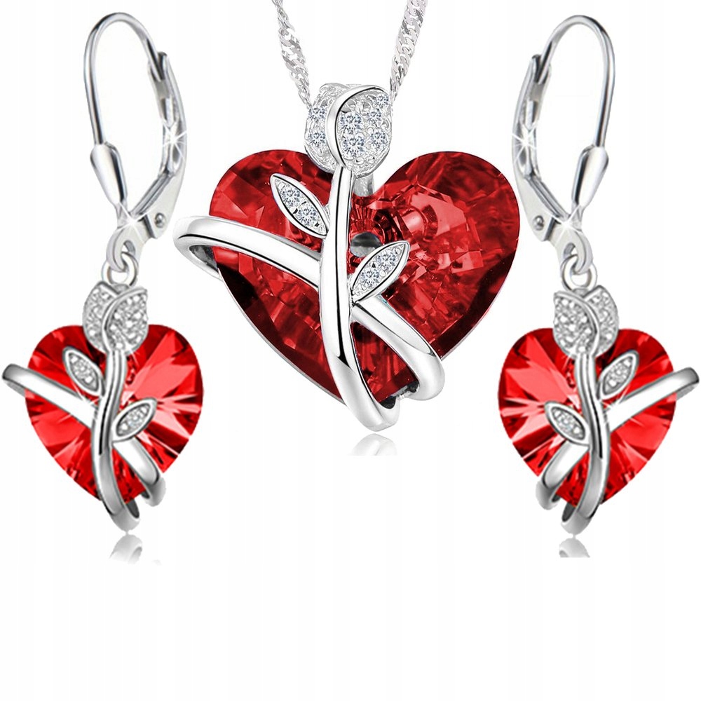 Sada stříbrných šperků srdce růže stříbro 925