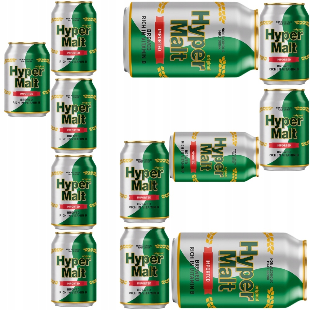 Bezalkoholový sladový nápoj 0% Non Alcoholic Malt Drink 12x330ml Hyper Malt