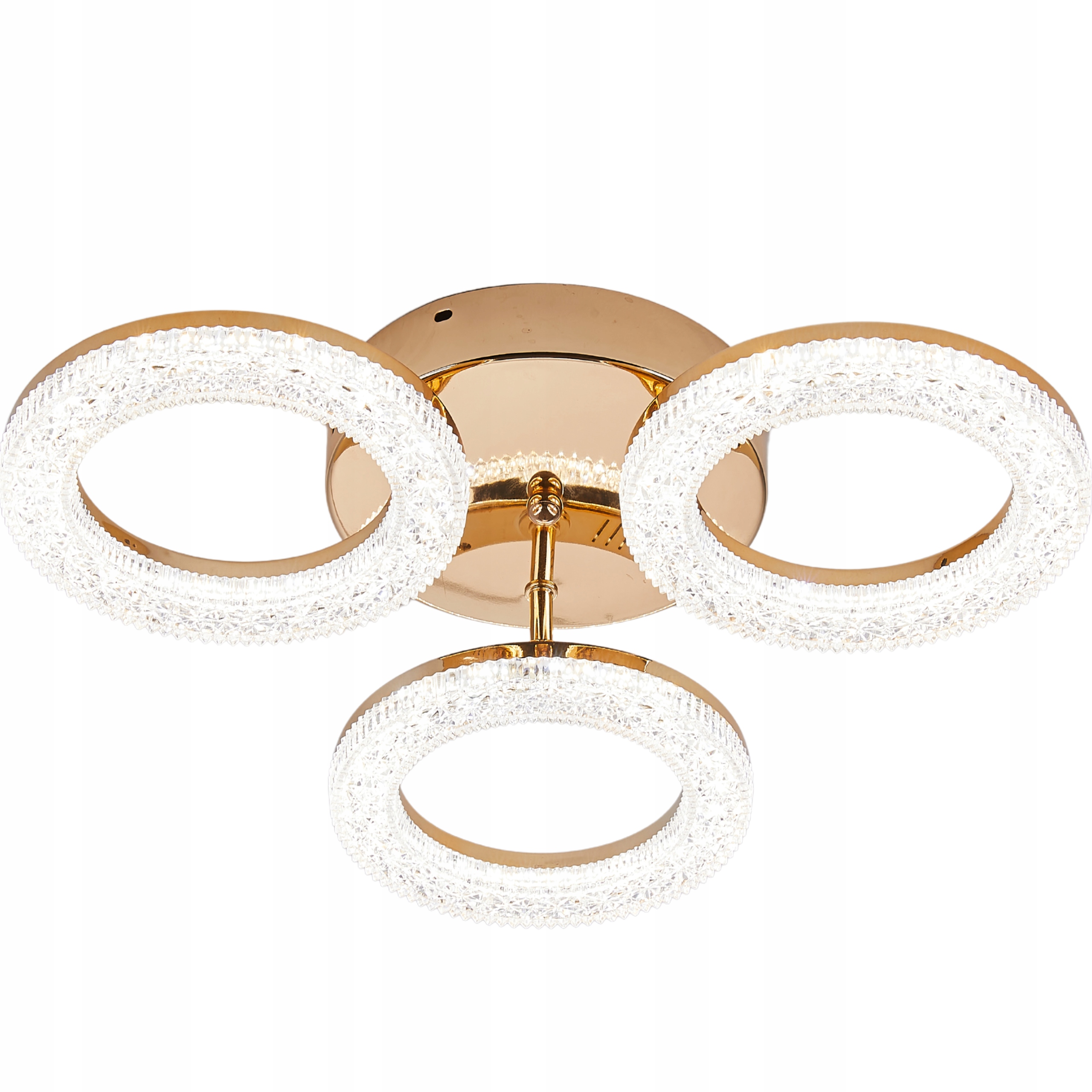 Lampa Sufitowa Złota glamour wisząca Żyrandol Plafon Led Pilot
