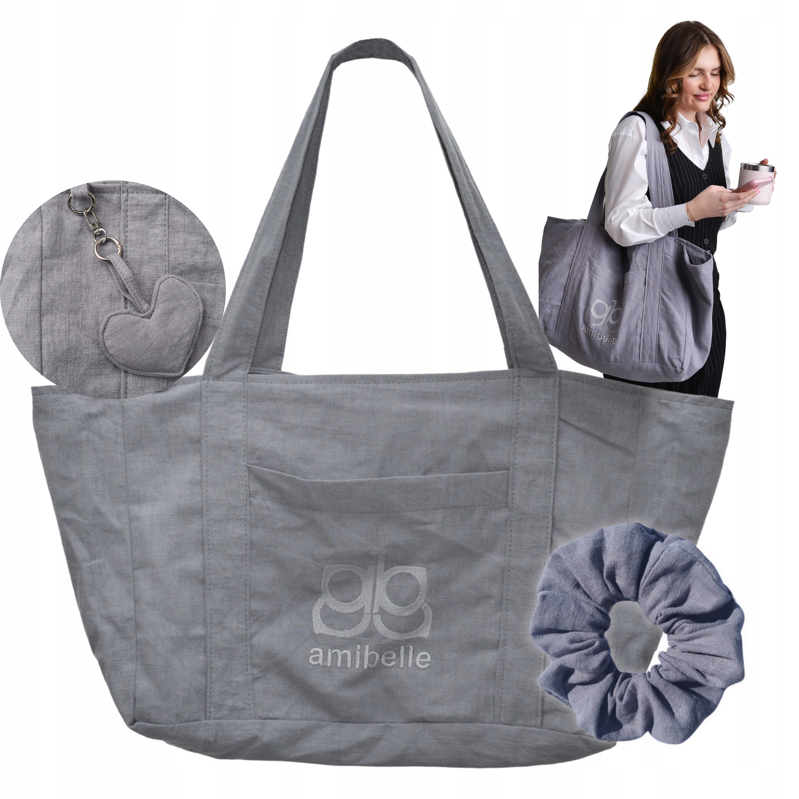 Dámská taška Shopper Plážová taška Rameno Šedá Městská Sportovní Dárek