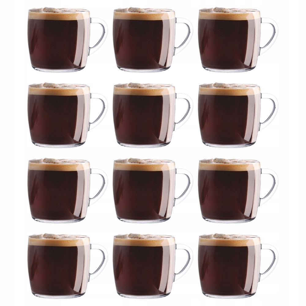 

12x Szklanki Do Kawy Latte Herbaty Z Uchem Zestaw