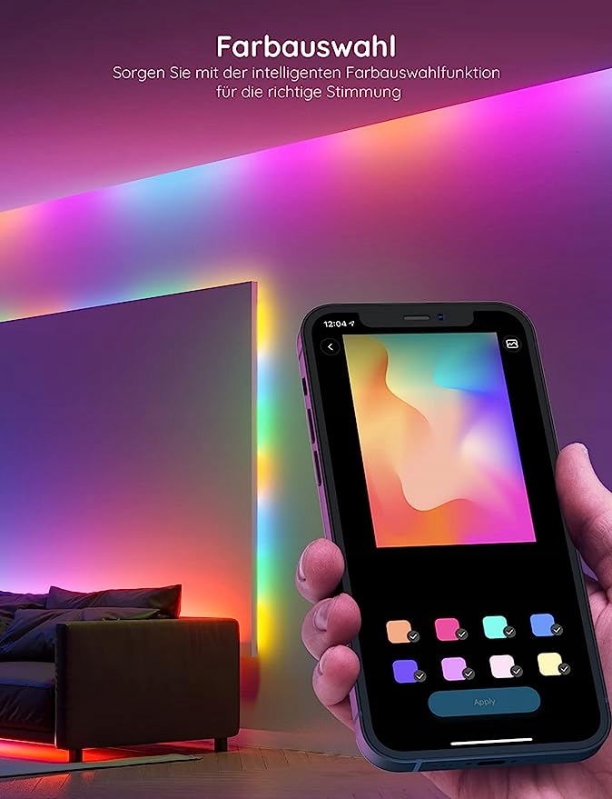 Taśma LED Govee 5m RGBIC z Synchronizacją Muzyki Typ czujnik