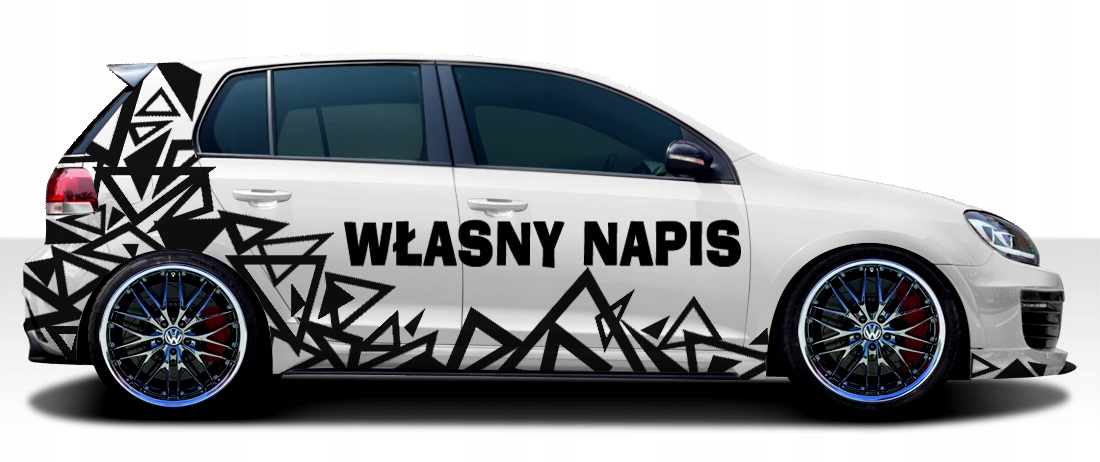 NAKLEJKA REKLAMOWA WLASNY NAPIS Trojkaty 2 arkusze