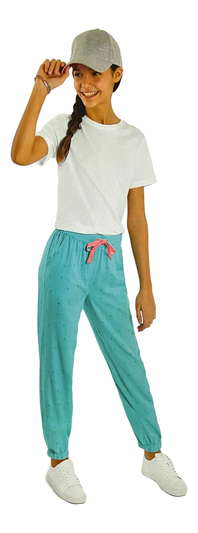 

Letnie Spodnie wiskoza Haremki aqua *146