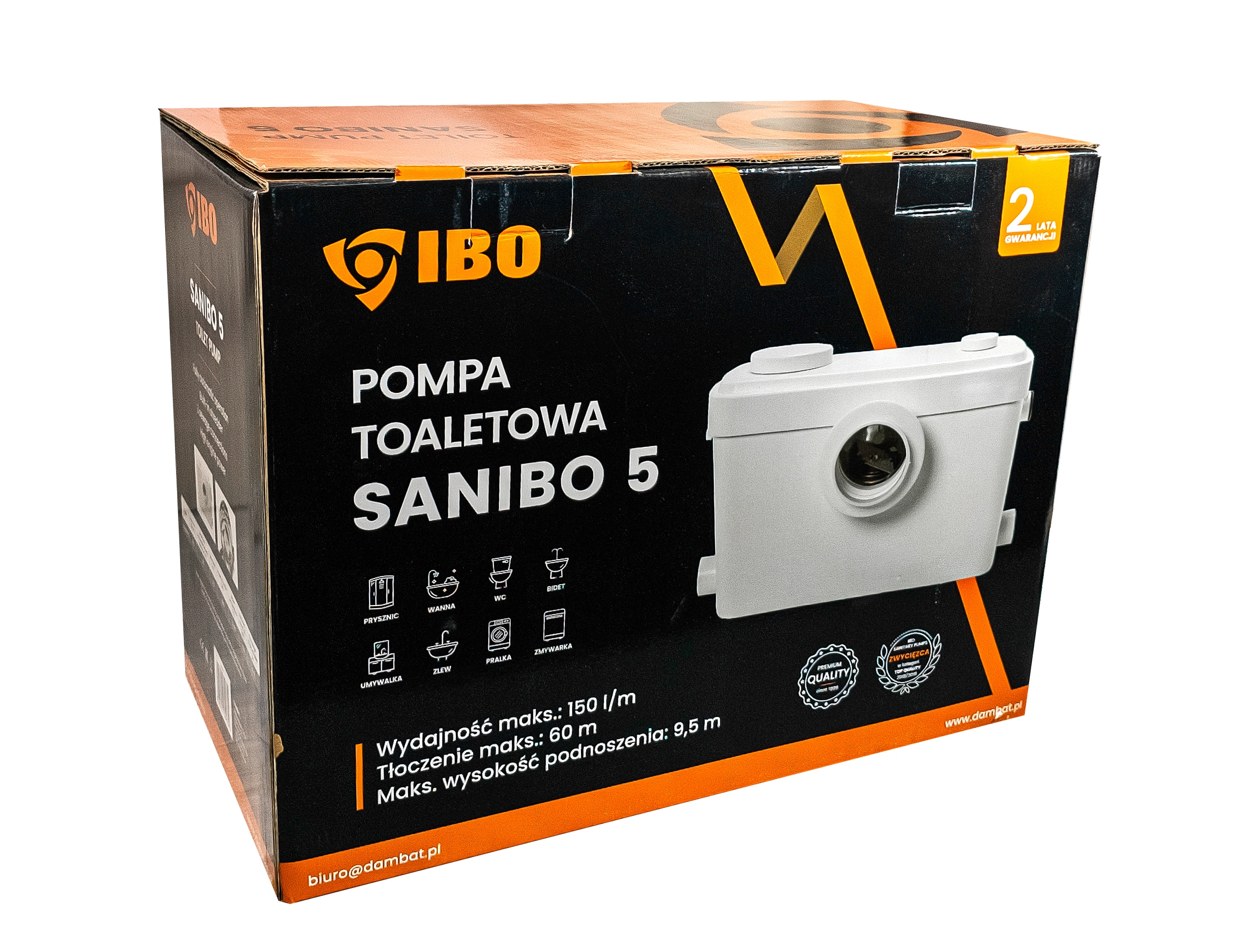 POMPA DO WC ROZDRABNIACZ PRZEPOMPOWNIA ŚCIEKÓW IBO MŁYNEK ŁAZIENKOWA Stan opakowania oryginalne