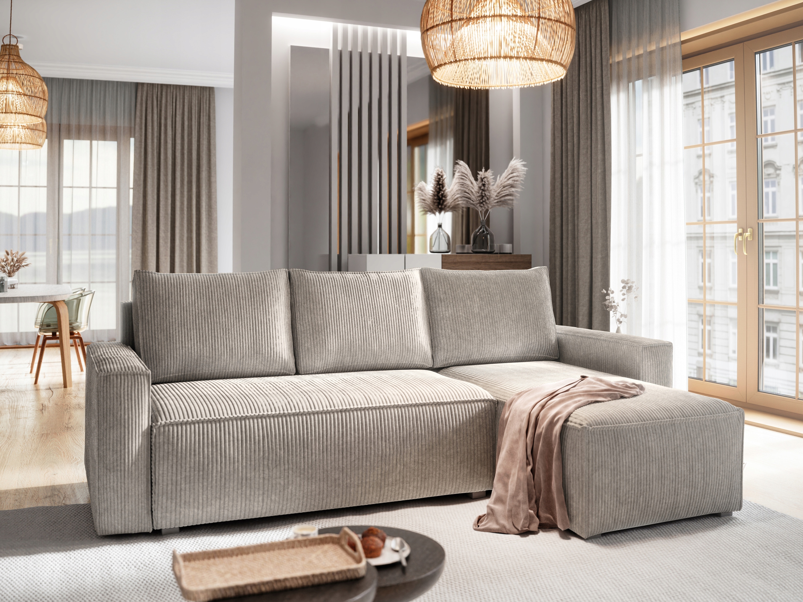 Narożnik POTARO funkcja spania rogówka DO SALONU Stan opakowania oryginalne