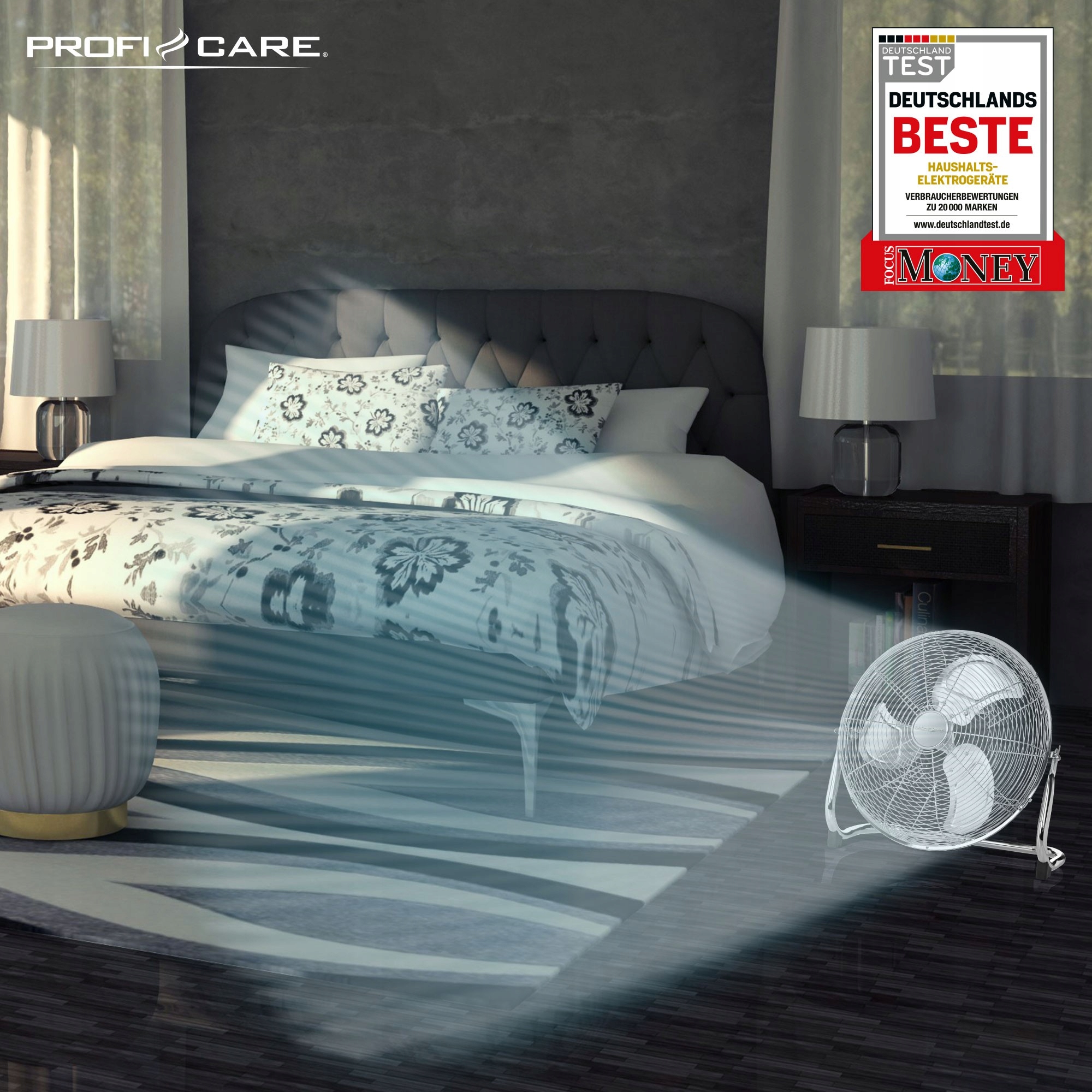 WENTYLATOR PODŁOGOWY CYRKULATOR POWIETRZA Ø 40CM Model PC-VL 3065 WM