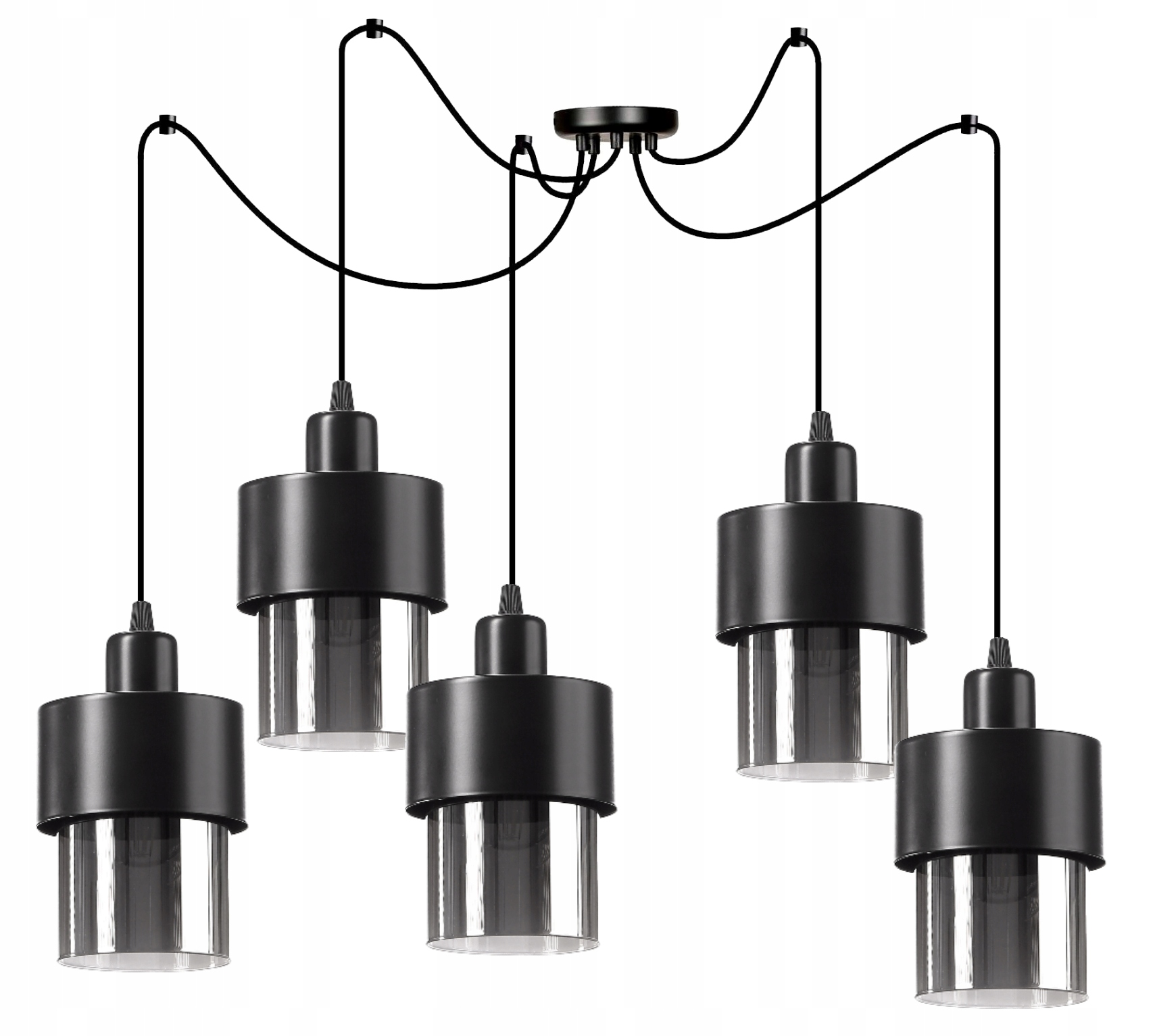 

Lampa Wisząca Spider Szklane Tuby Kolorowe Kable
