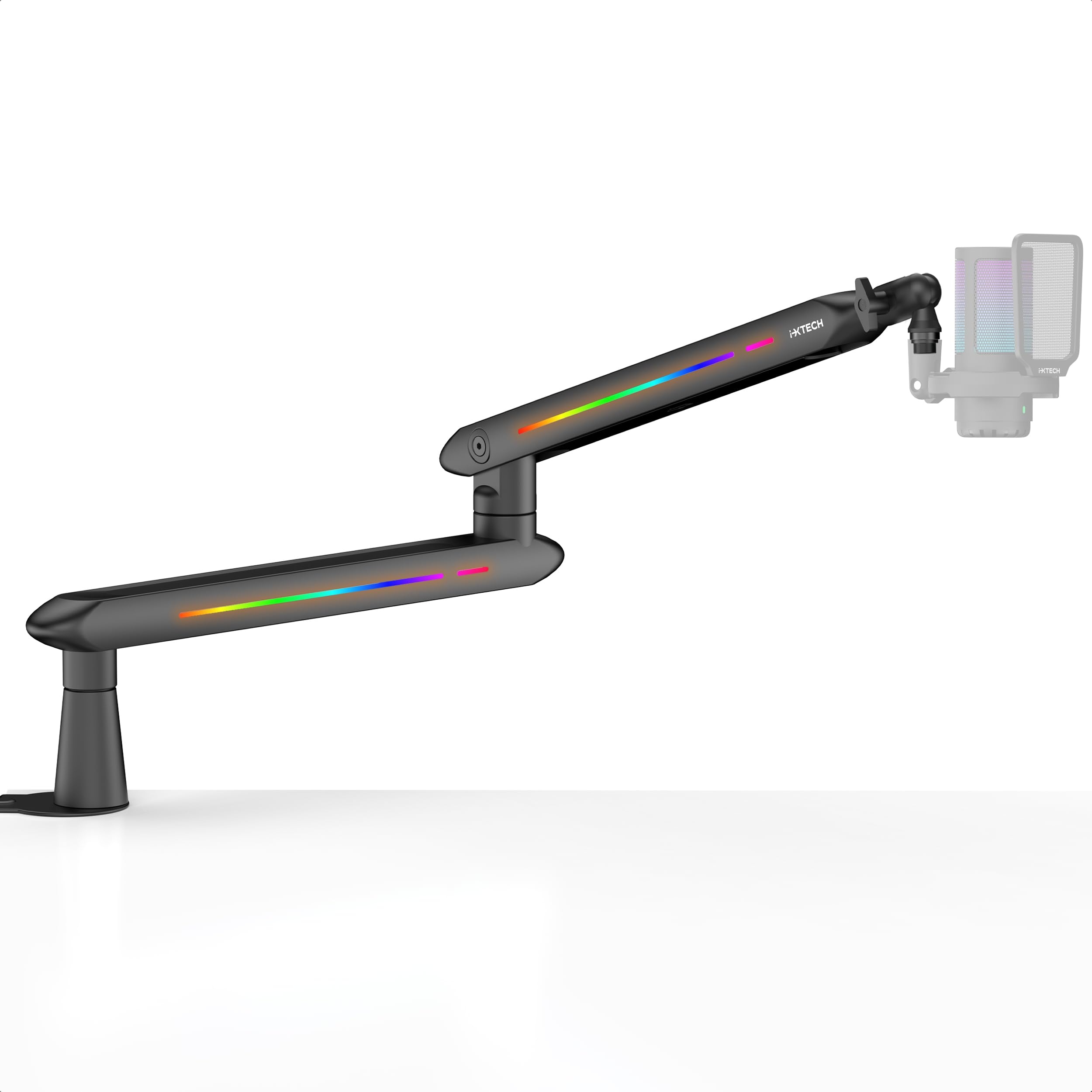 IXTECH Niskoprofilowy Ramię Mikrofonowe RGB z Uchwytami do Podcastów — miniatura 2