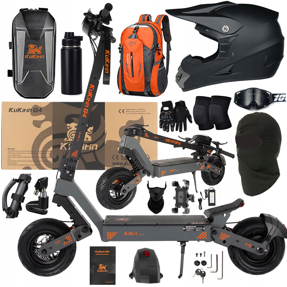 KuKirin G4 Skládací elektrická vozidla 2000W 70KM/H 60V 20Ah 75km Dárek