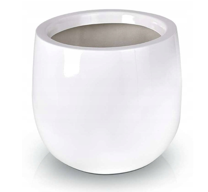 Kvetináč zo sklenených vlákien biely lesk 50 cm x 48 x 50 cm Polnix 95.034.48