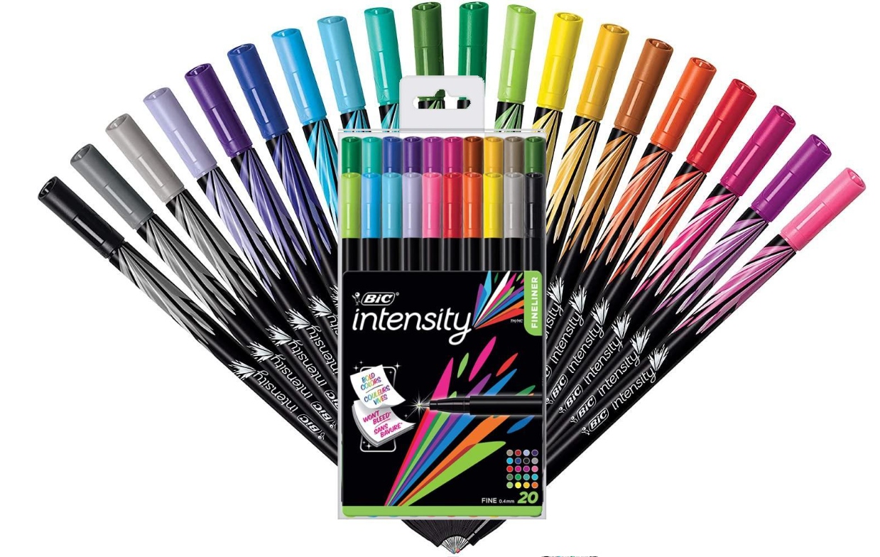 CIENKOPISY BIC INTENSITY FINE FUN ZESTAW 20 KOLORÓW ETUI PRECYZYJNE WODNE