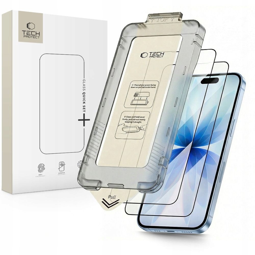 2x Szkło hartowane na iPhone 17 z aplikatorem Quick Set+ czarne 2 szt.