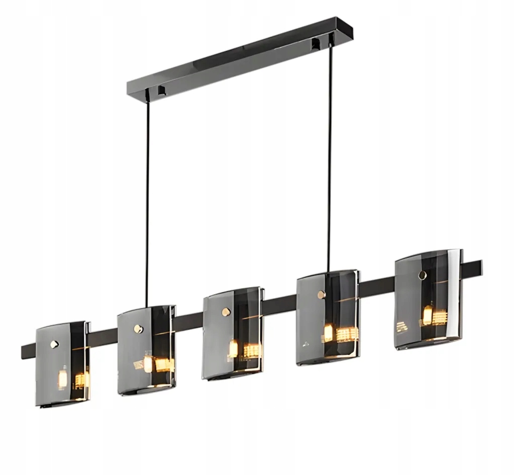 Závesná stropná lampa 5-bodová sklenená čierna šedá 5xG9 Toolight