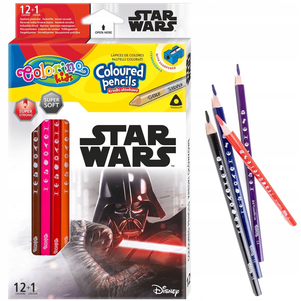 

Colorino Kredki Ołówkowe Trójkątne Star Wars 89458