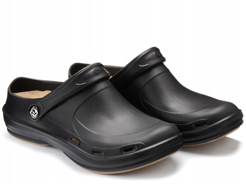 Atestowane lekkie klapki chodaki medyczne piankowe Fitclog Basic czarne 36