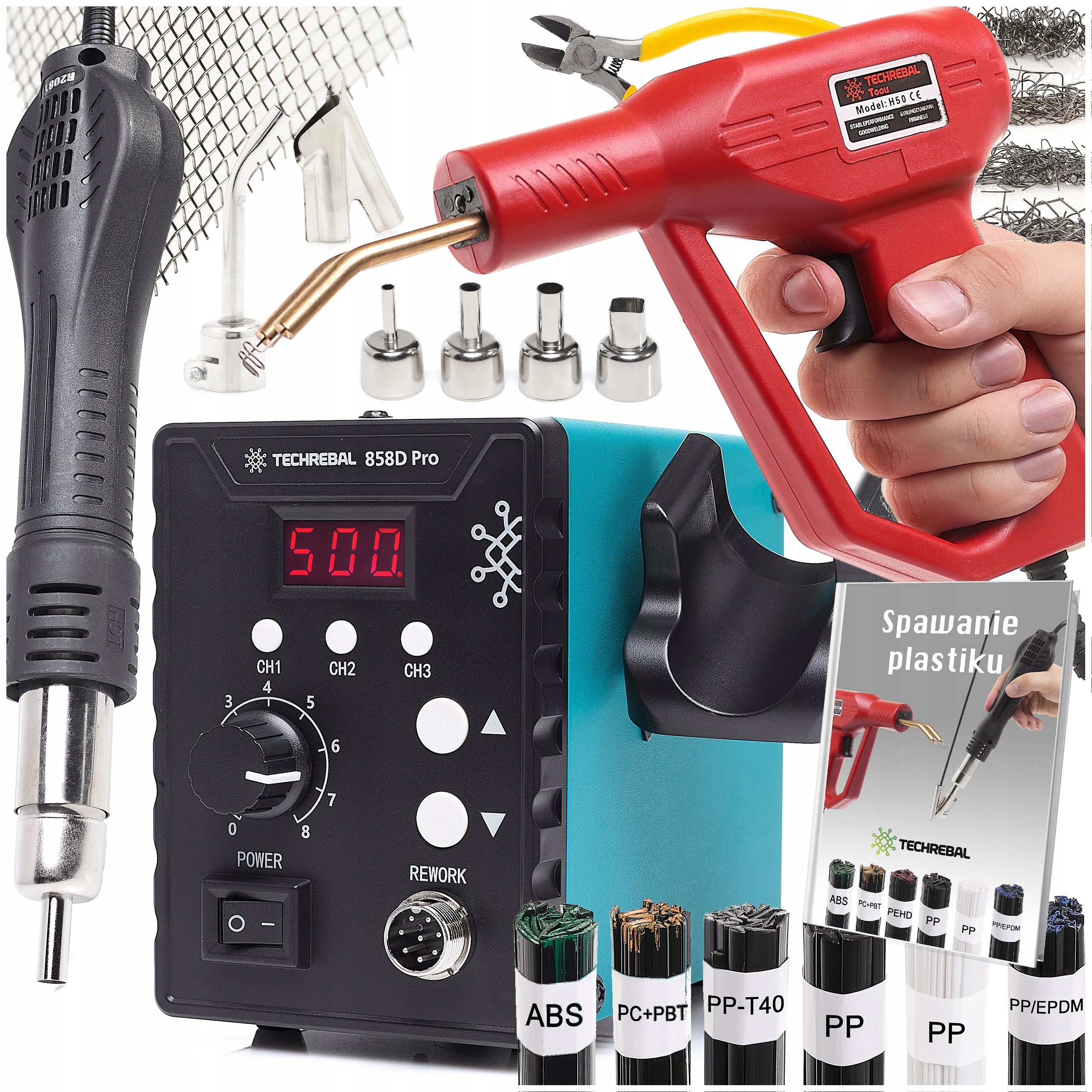 Svářečka plastů Sešívačka plastů 858D Pro pro svařování plastů Pp Abs Epdm