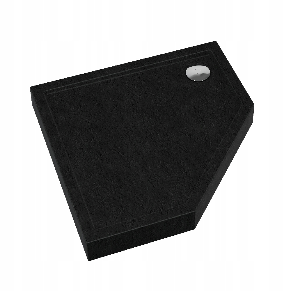 Akrylátová sprchová vanička Stabilsound Plus, pětiúhelníková, 80x80x12 cm, Black Stone