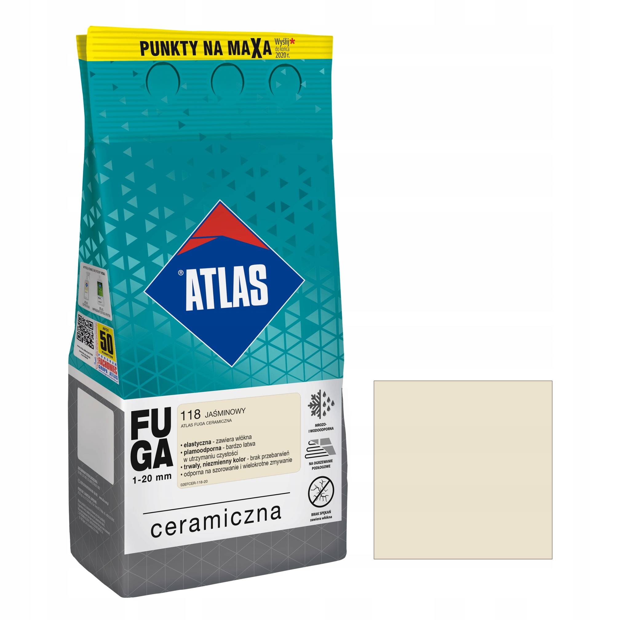 FUGA CERAMICZNA 1-20 mm 118 JAŚMINOWY 2KG ATLAS