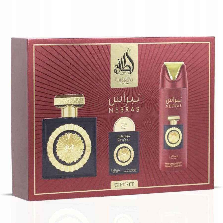 Lattafa Nebras Edp 100 ML Edp 20 ML Deospray 200 ML Giftset