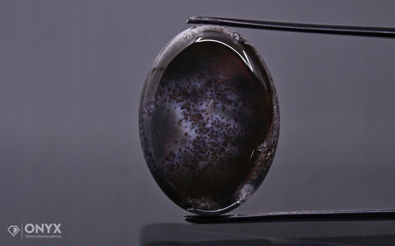 Dendritový achát z Turecka kabošon ovál 29,5x22 mm