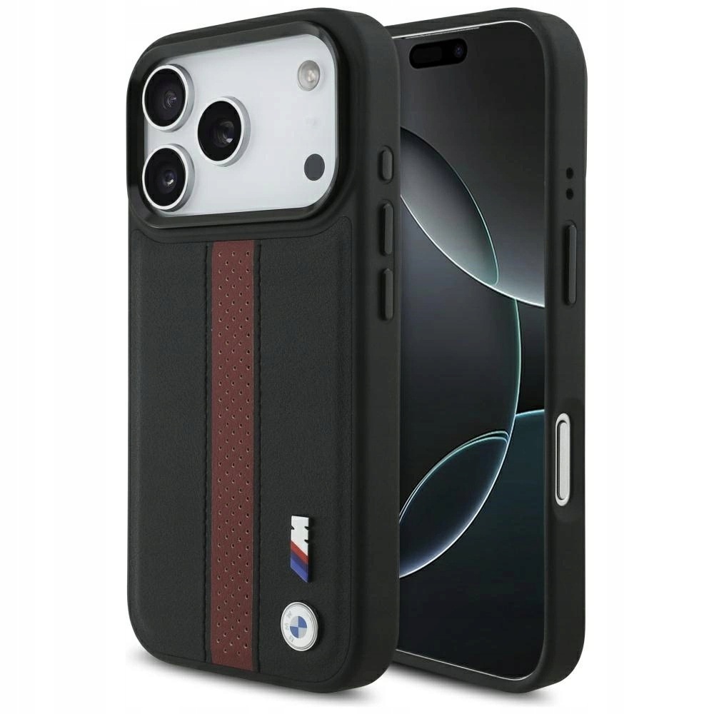 Etui Bmw M Perforated Stripe Logo MagSafe na iPhone 17 Pro czerwone