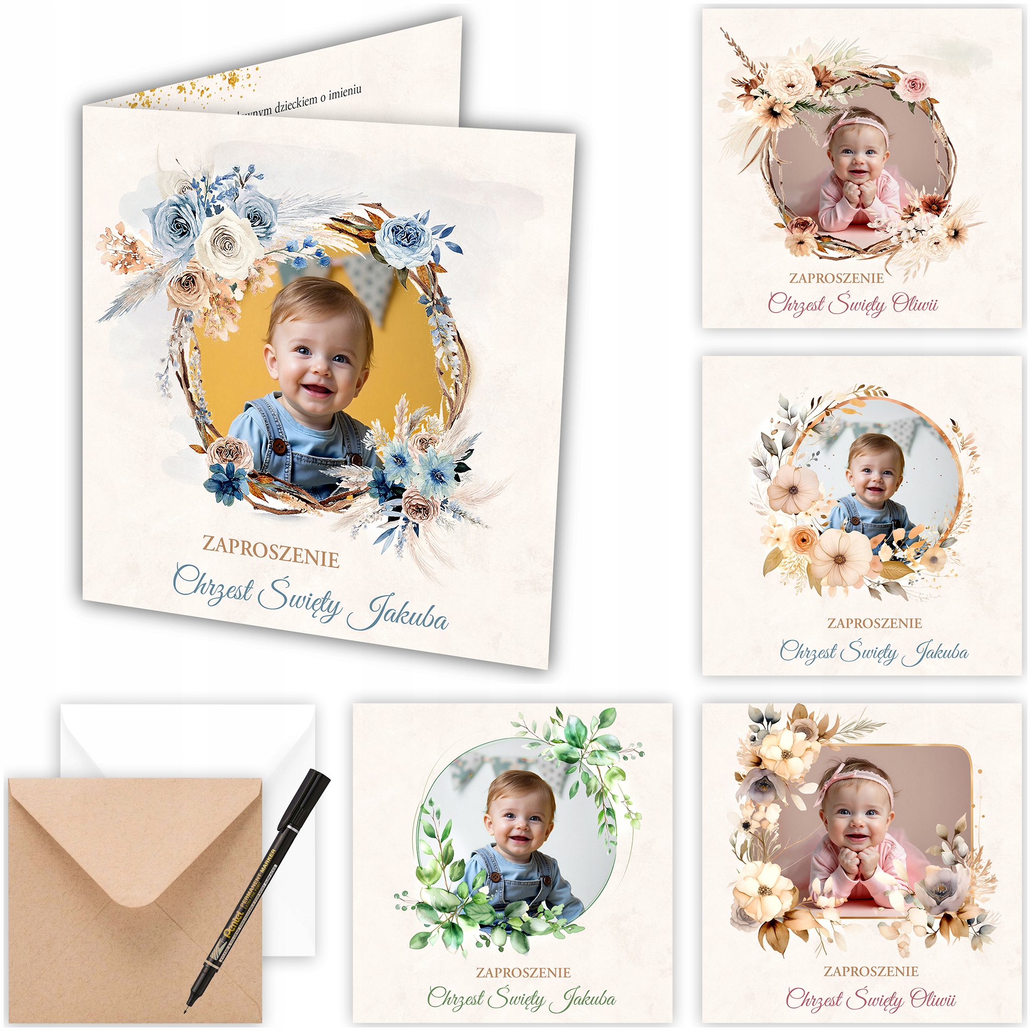 Приглашение на Крещение и год с фото персонализировано-тема фото