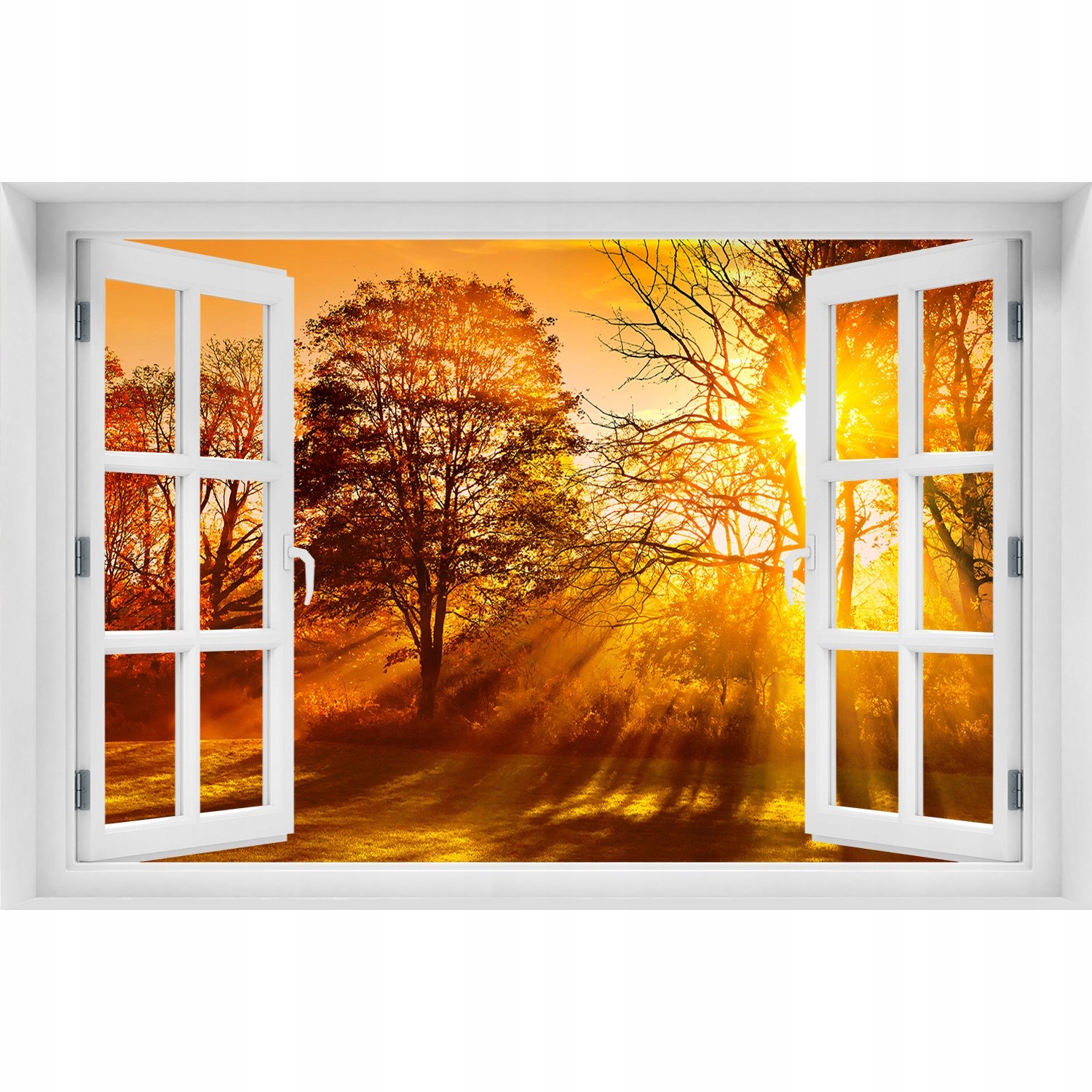 

Naklejka fototapeta 3D Okno Zachód słońca 150x100