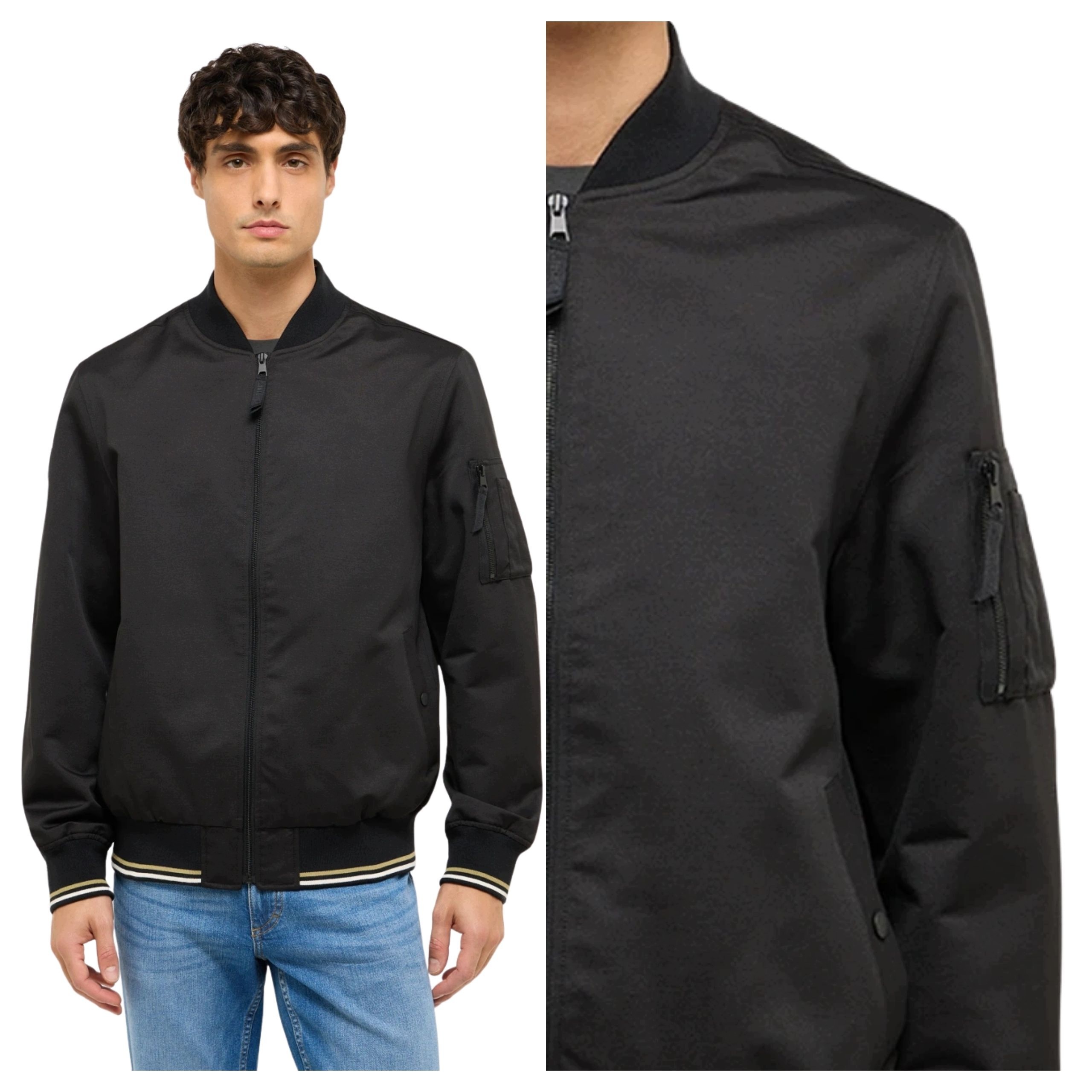 Pánská přechodová bunda Mustang Limon Black Regular Fit 4 Kapsy XL