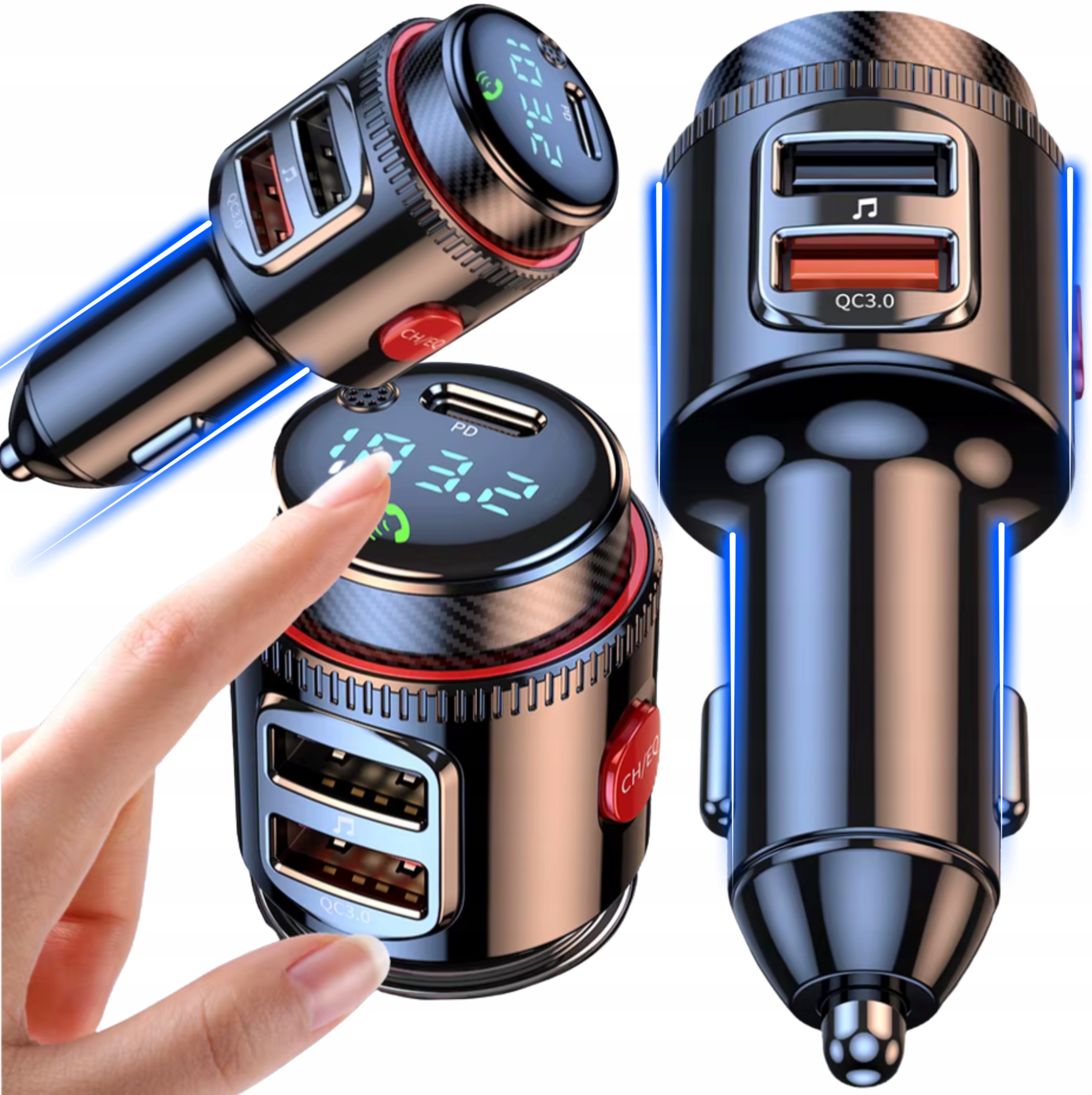 Multifunkční Vysílač Bluetooth 5.4, Nabíječka Usb-c Pro Android A Iphone