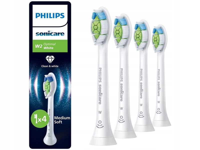 Oryginalne końcówki Philips Sonicare W2 HX6064/87 Średnio miękkie 4 szt