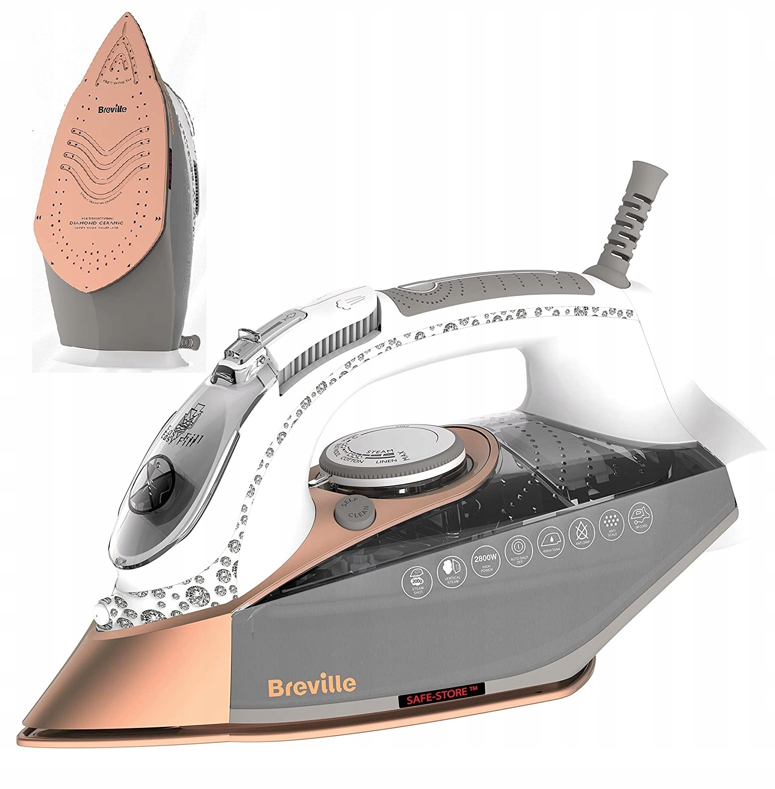 Žehlička Diamantová noha Breville Diamond Ekspres VIN420X 2800W