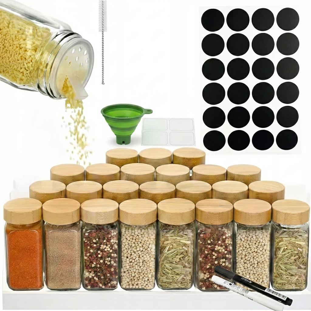 Nádoby Na Koření 24KS Skleničky Samolepky
