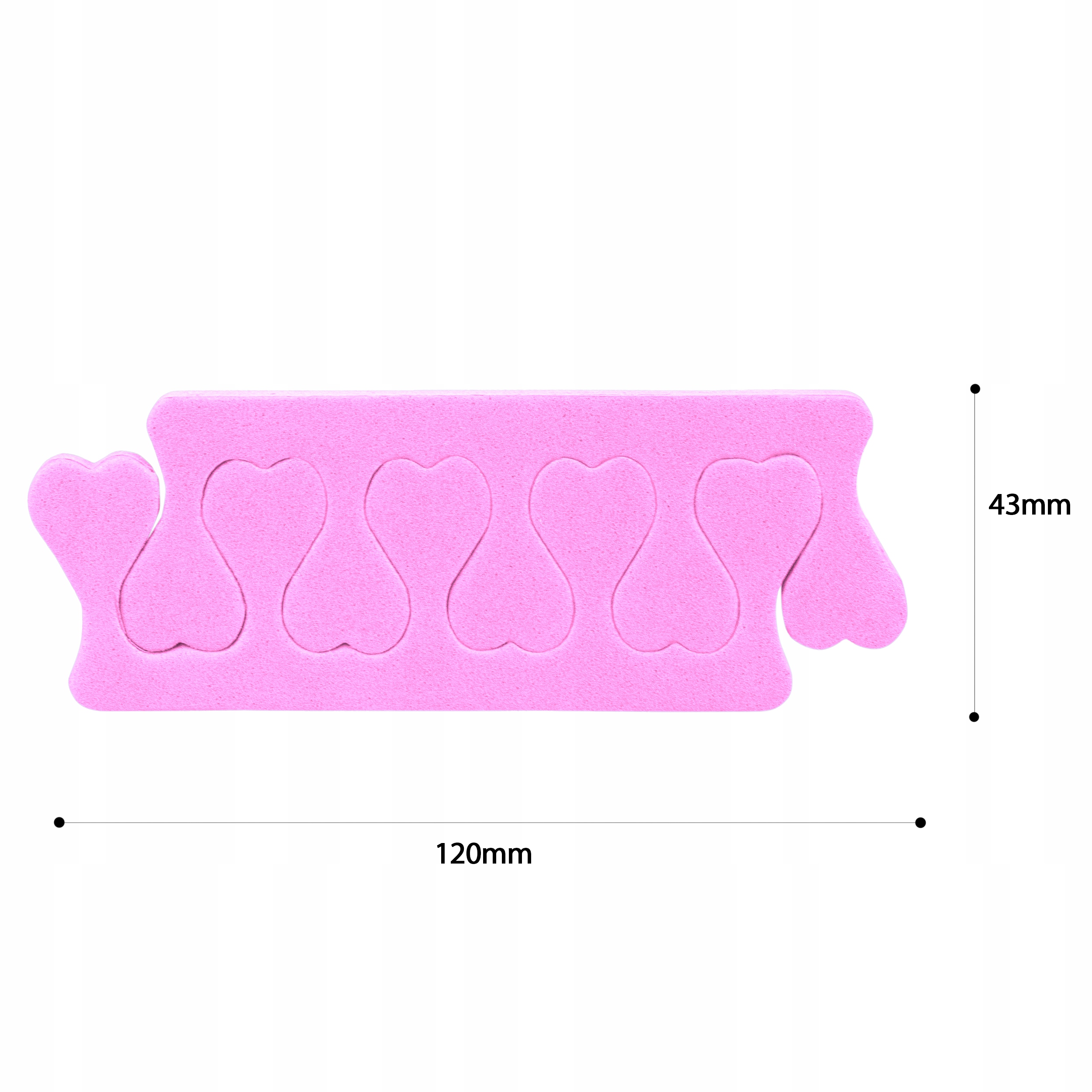 Separatory do pedicure piankowe EVA stóp SERDUSZKA 100 par 200 szt Różowe Liczba sztuk 200 szt.