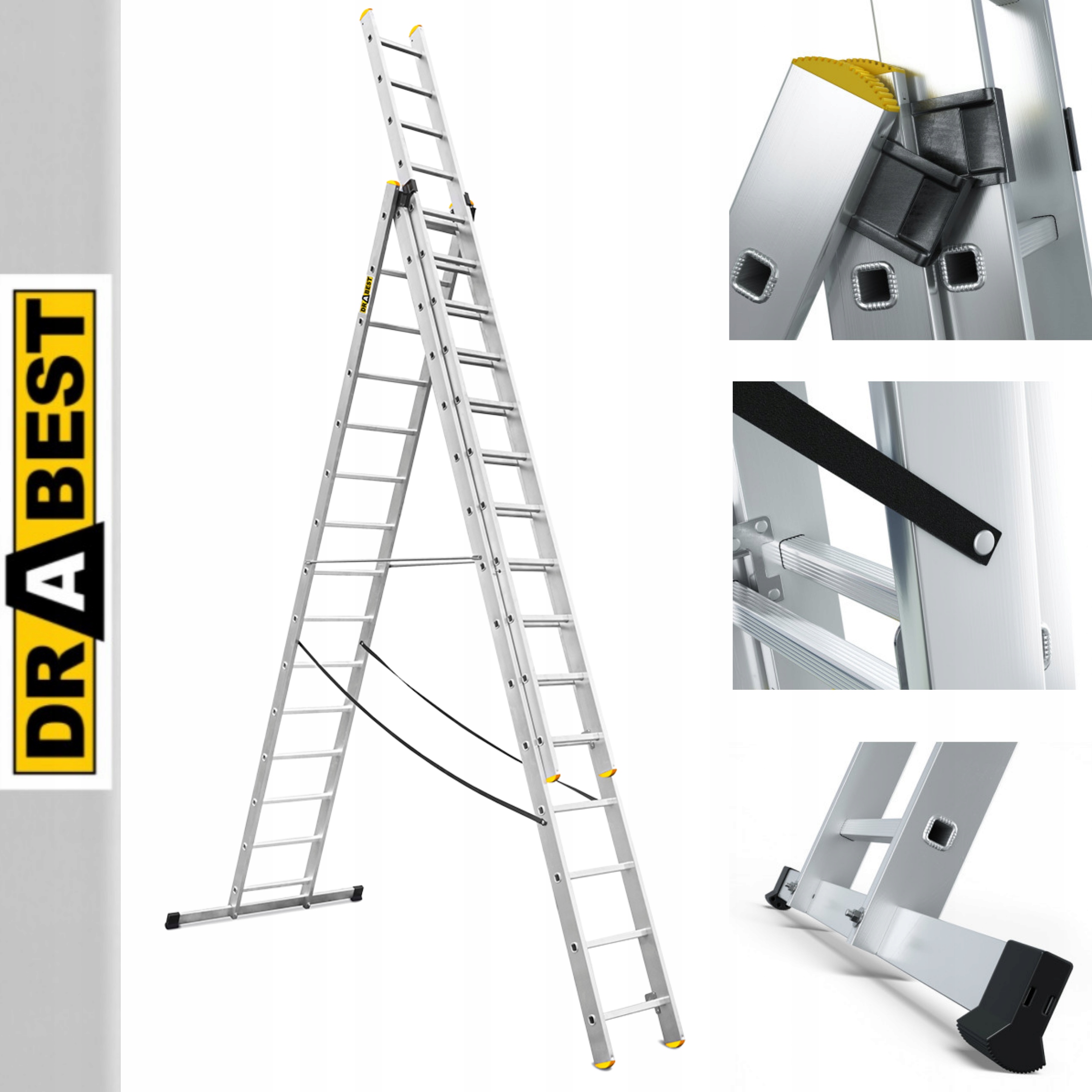 

Drabina aluminiowa 3 elementowa Drabest 3x15 EN131
