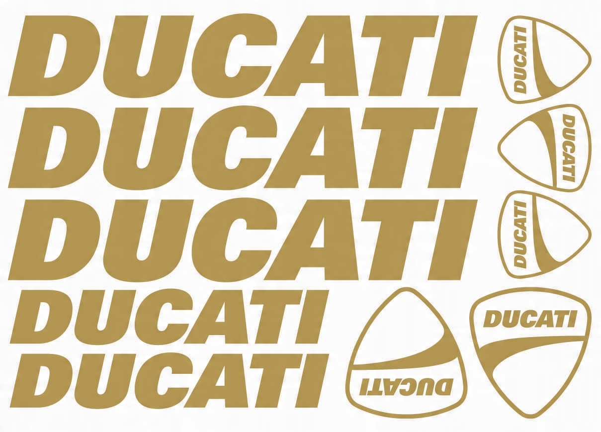 

Naklejki Ducati na motocykl Zestaw Złote