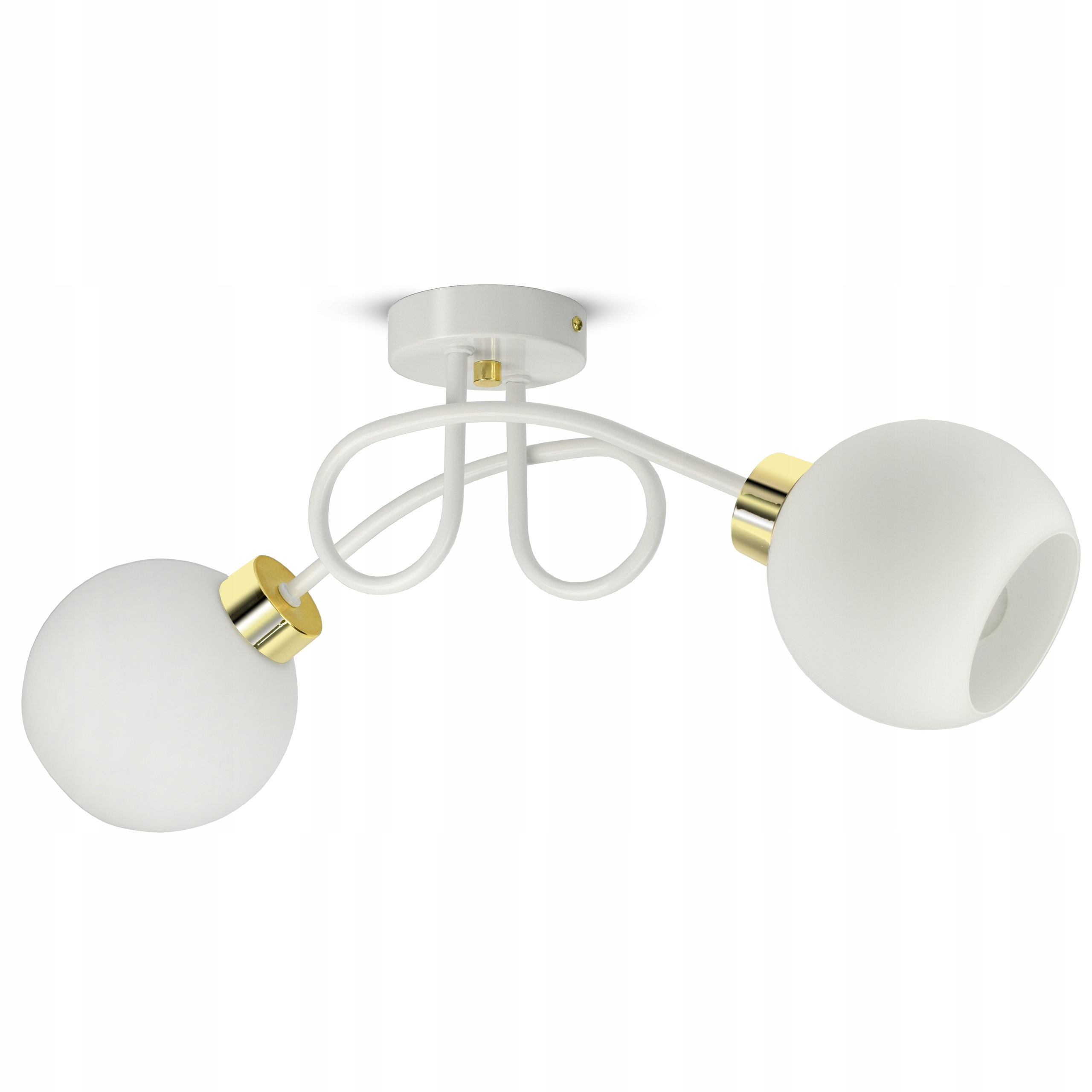 Závěsná stropní lampa Lustr Bílá Skleněné koule Bílé sklo PE2 Led E27