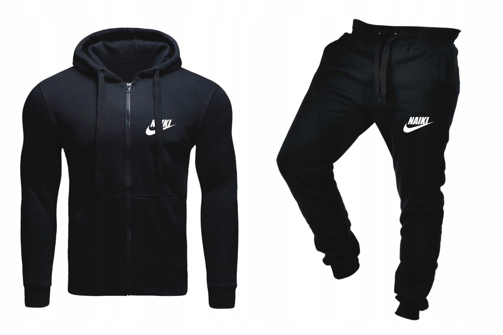 

Komplet Dresowy Naiki Męski Rozpinany Czarny L