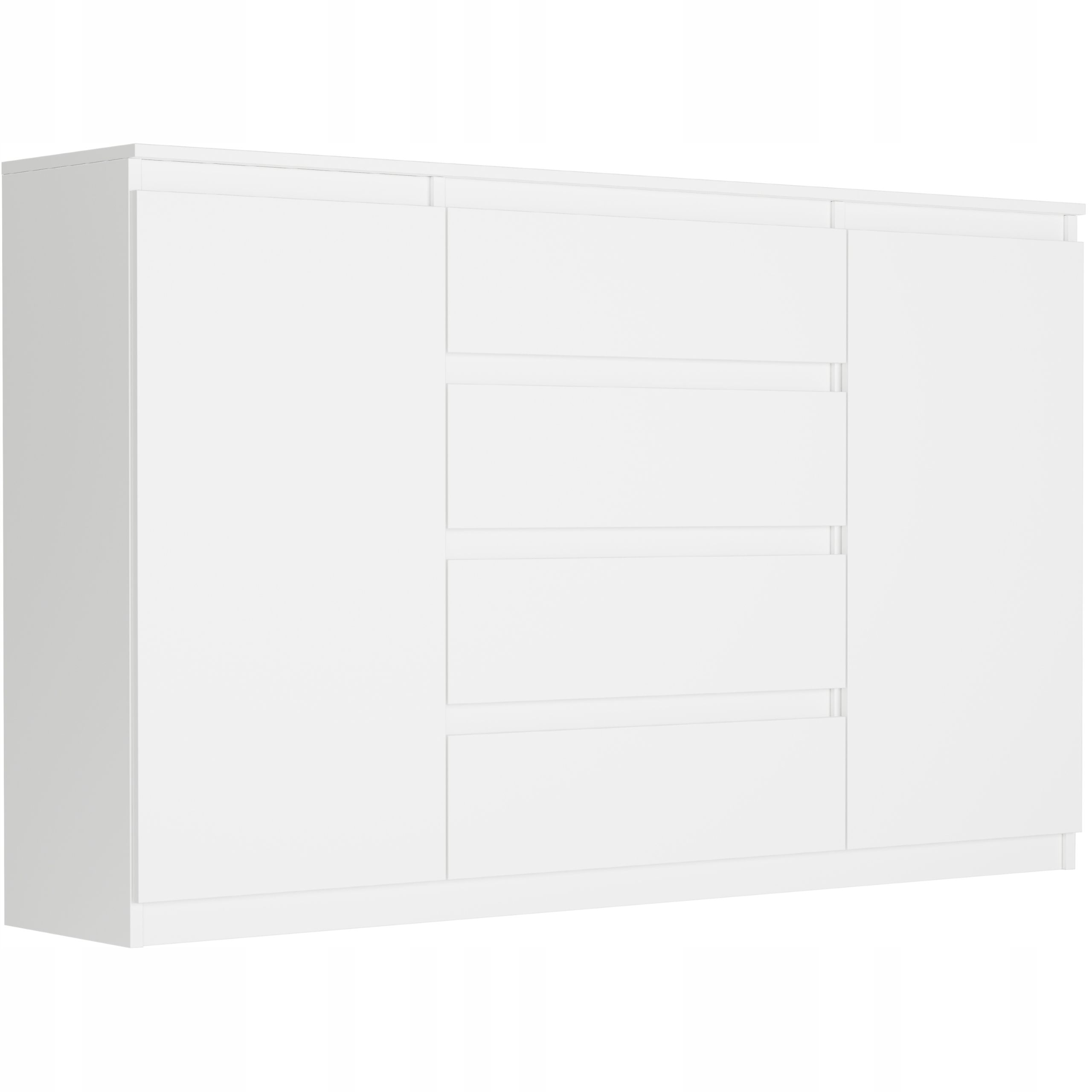 Modna KOMODA 160 SZAFKA 4 SZ. 3 PÓŁKI BIAŁA R-160-S4