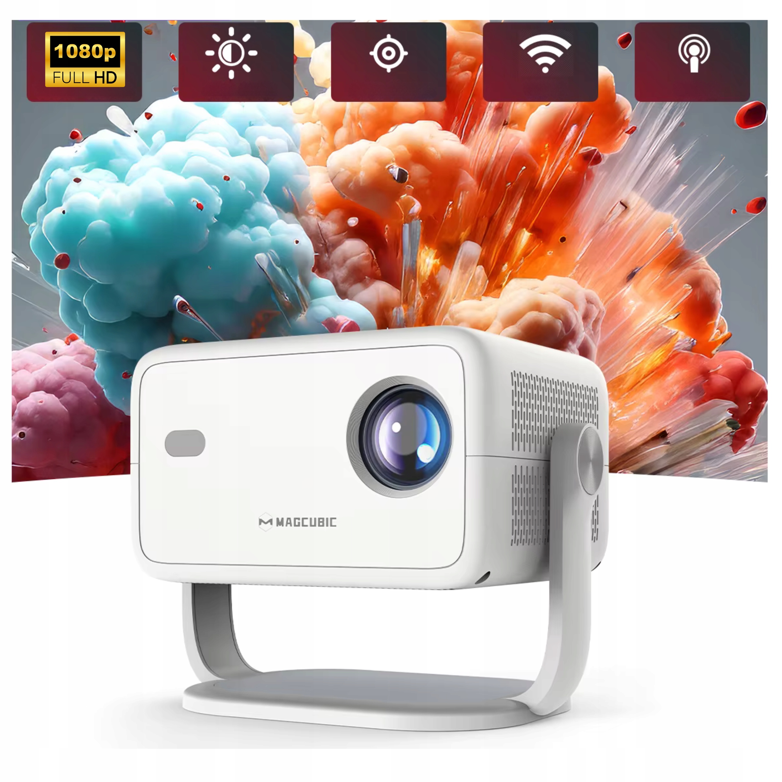 PROJEKTOR SMART MULTIMEDIALNY MAGCUBIC L018 4K ANDROID 1080p 650 ANSI 2025 Stan opakowania oryginalne