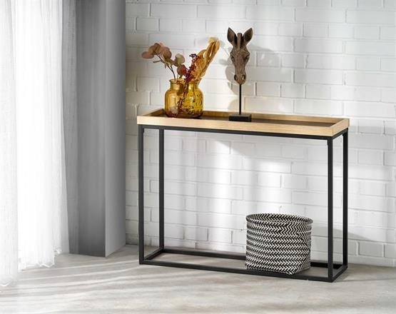 

Drewniana Konsola KN6 Czarny Stelaż Loft