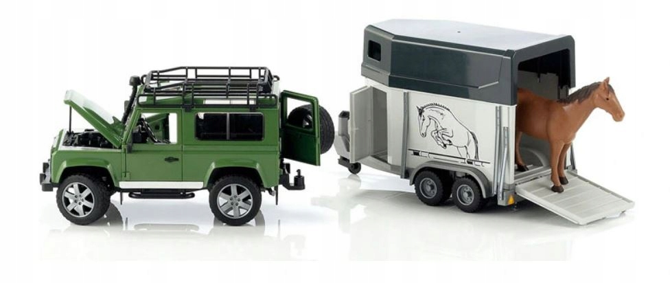 Bruder 02592 Land Rover z przyczepą i koniem Długość 61.5 cm