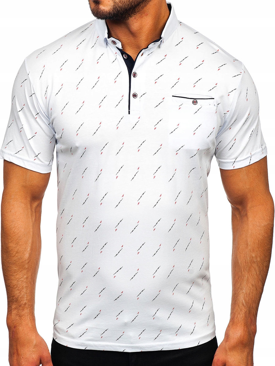 

Koszulka Polo Z Nadrukiem Biała 192436 DENLEY_2XL