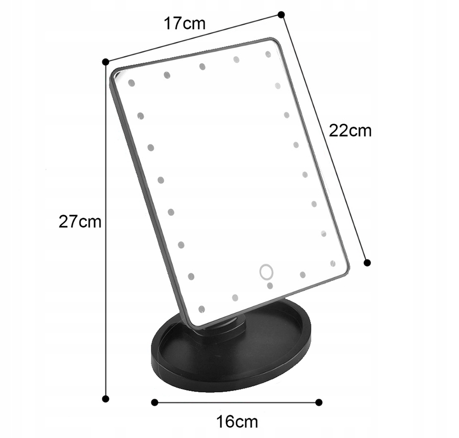 PODŚWIETLANE LUSTERKO KOSMETYCZNE LED do MAKIJAŻU Marka Lewer