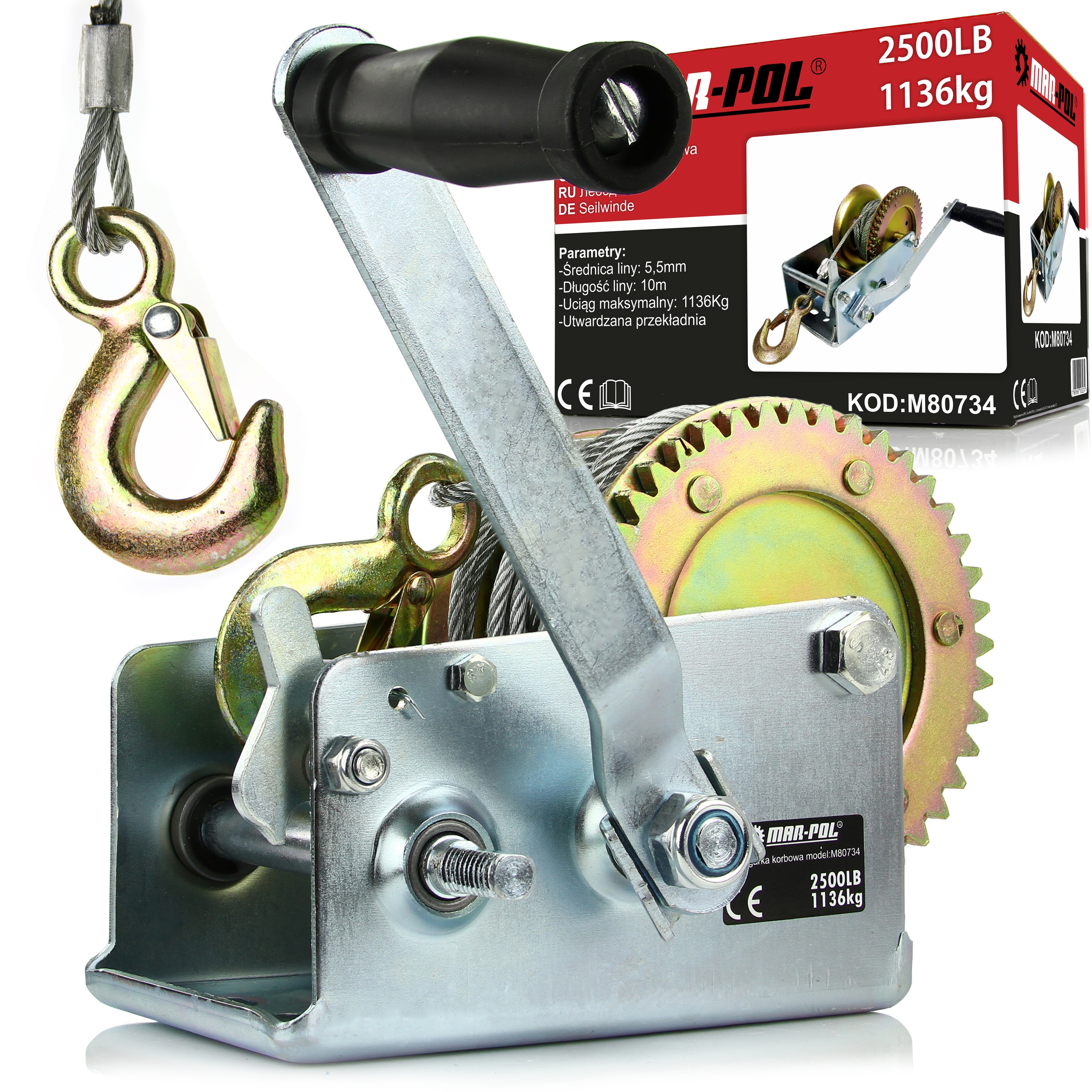 

Wyciągarka Wciągarka Korbowa Linowa Ręczna 1136 kg