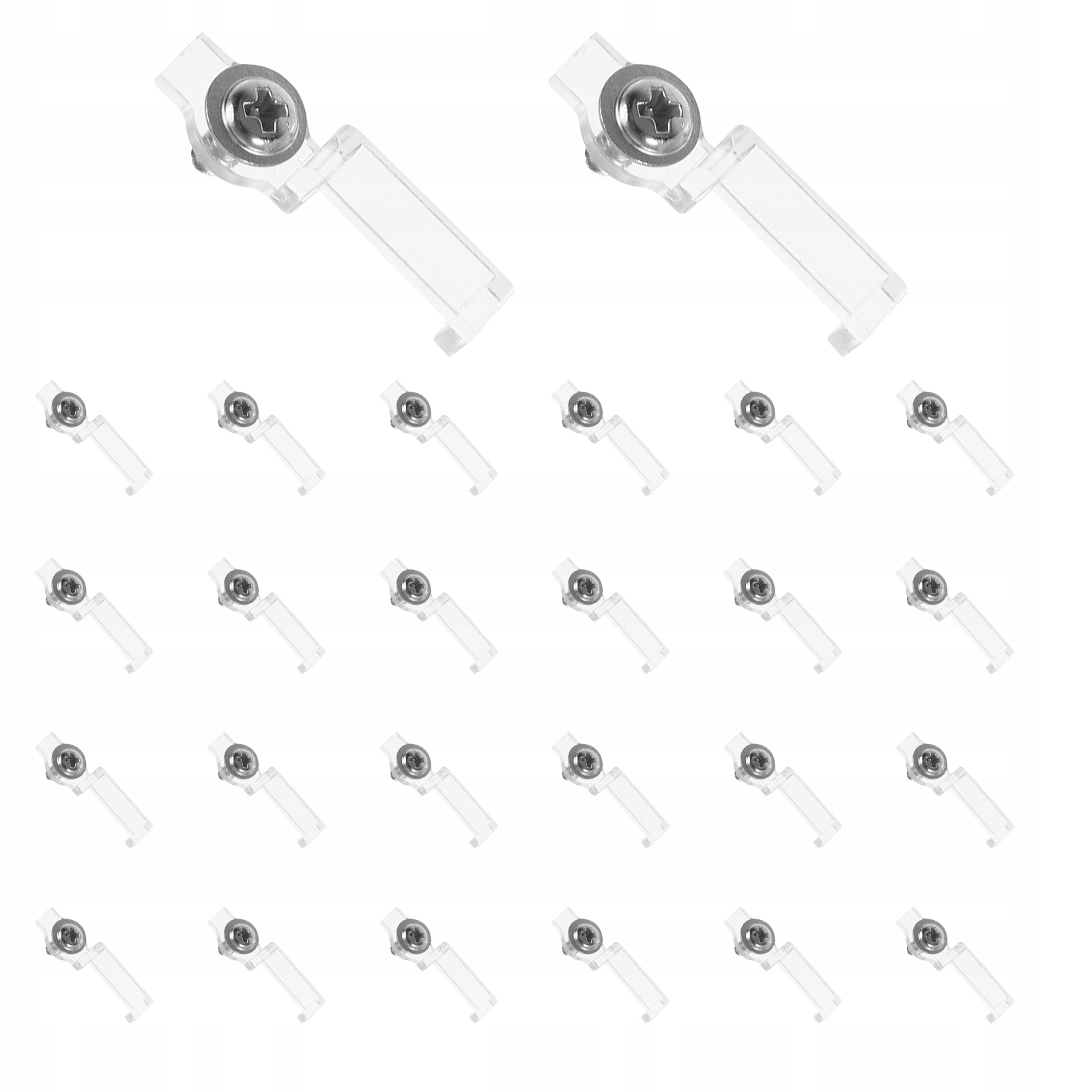 100 SZT. KLIPSY MOCUJĄCE LED DO TAŚM, PLASTIKOWO-METALOWE, KOLOR MIX