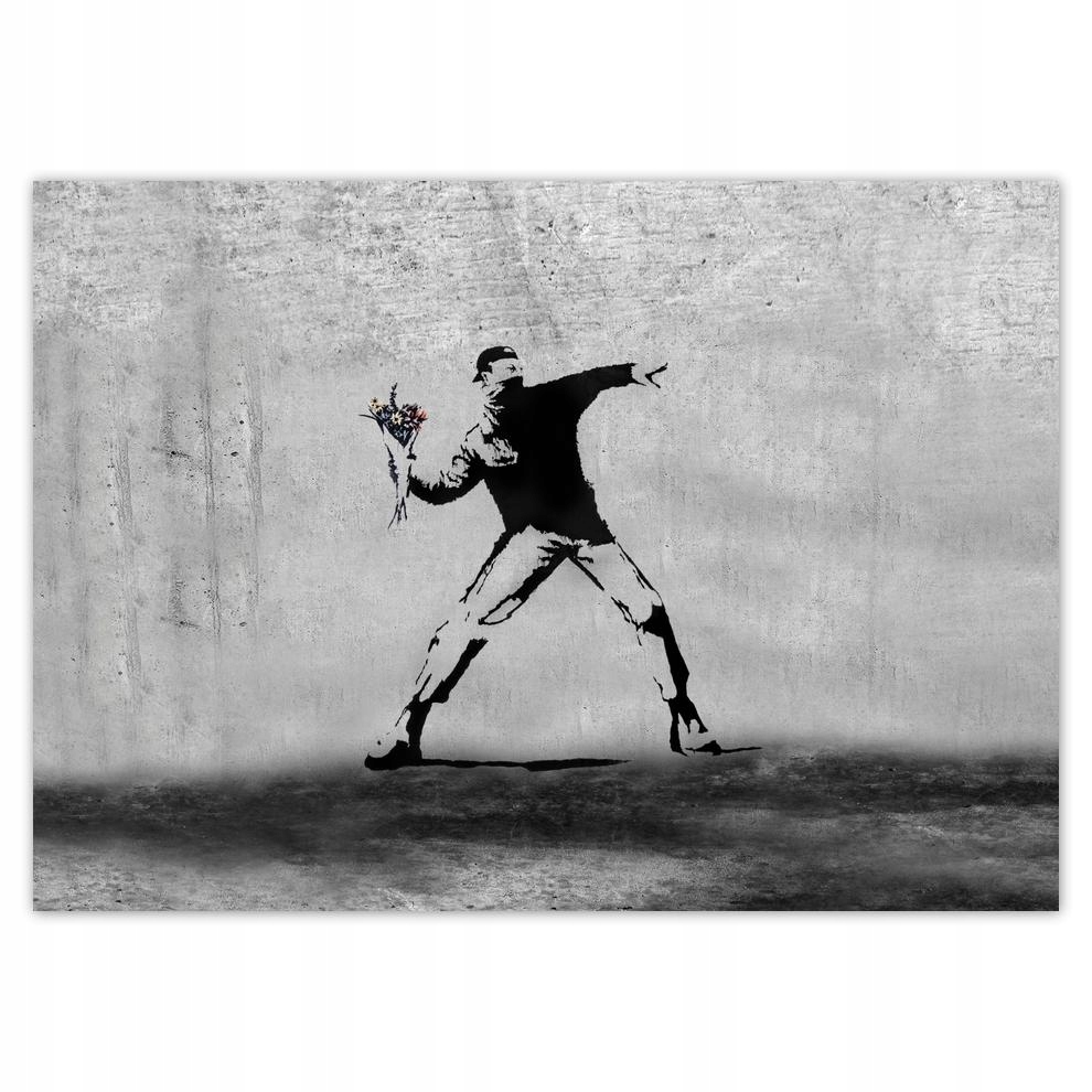 

Plakat 70x50 Banksy Miotacz kwiatów