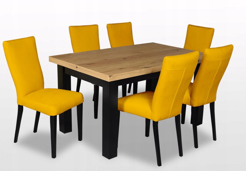 Stół 8 nóg stabilny, LOFT 120*90 rozkładany do 370 Kolor blatu dąb naturalny