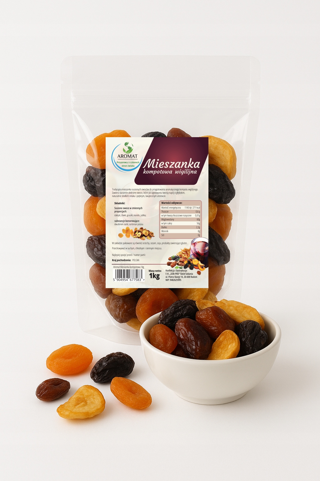 Levně Kompotová Směs 500 G Sušené Ovoce Vánoční Sušina Zdravá Kvalita MIX